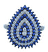 Blue White Cubic Zirconia Sterling Silver Ring Size 7-3/4 AS54988